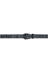 VERSACE JEANS COUTURE Black Allover Logo Belt
