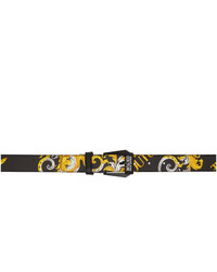 VERSACE JEANS COUTURE Black And Gold Barocco Belt