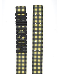 Moschino Logo Buckle Check Belt