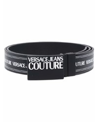 VERSACE JEANS COUTURE Logo Print Leather Belt