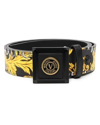 VERSACE JEANS COUTURE Logo Print Leather Belt