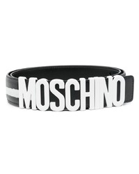 Moschino Silver Toned Logo Belt