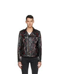 Schott Black And Red Leather Truth Jacket
