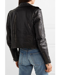 Balenciaga Printed Textured Leather Biker Jacket