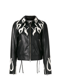 McQ Alexander McQueen Flame Effect Leather Jacket