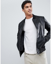 Barney's Originals Textured Real Leather Jacket