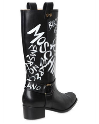 Moschino 40mm Printed Leather Boots