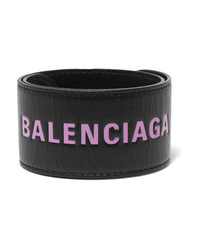Balenciaga Cycle Printed Textured Leather Bracelet