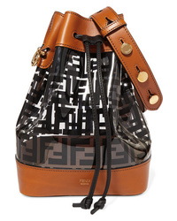 Fendi Mon Trsor Medium Printed Pvc And Leather Bucket Bag