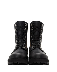 Fendi Black And Brown Forever Lace Up Boots