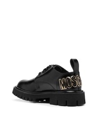 Moschino Logo Print Lace Up Leather Boots