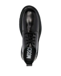 Moschino Logo Print Lace Up Leather Boots