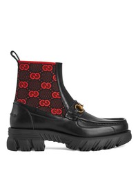 Gucci Gg Jersey Horsebit Ankle Boots