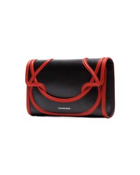 Alexander McQueen Black And Red Wikka Leather Clutch