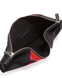 Alexander McQueen De Manta Heart Print Clutch Bag Black Multi
