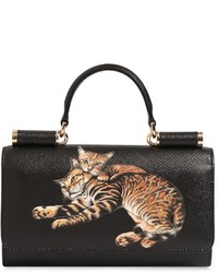 Dolce & Gabbana Cats Print Dauphine Leather Phone Clutch