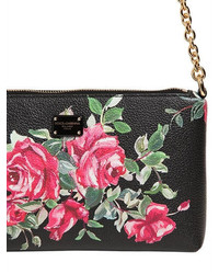 Dolce & Gabbana Micro Roses Printed Faux Leather Clutch