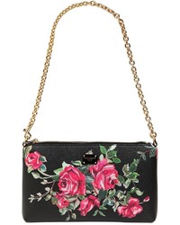 Dolce & Gabbana Micro Roses Printed Faux Leather Clutch