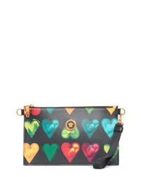 Versace First Line Rebellious Hearts Leather Clutch