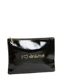 Halogen Leather Clutch I Heart Nordstrom Black