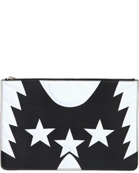 Givenchy Large Stars Wings Print Leather Clutch