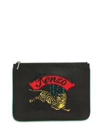 Kenzo Leaping Tiger Leather A4 Pouch