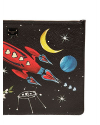 Dolce & Gabbana Medium Space Printed Leather Pouch