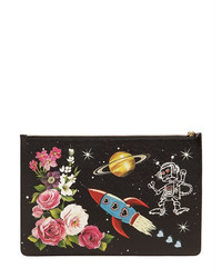 Dolce & Gabbana Medium Space Printed Leather Pouch