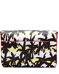 Kenzo Printed Textured Leather Clutch