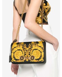 Versace Baroque Print Leather Shoulder Bag