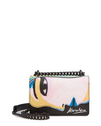 Moschino Face Print Leather Shoulder Bag