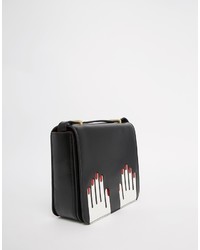 Lulu Guinness Leather Marcie Cross Body With Hands Graphic