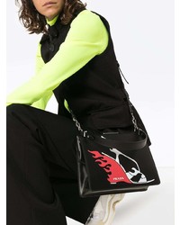 Prada Multicoloured Flame Shoe Print Leather Shoulder Bag
