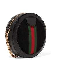 Gucci Ophidia Mini Patent Med Suede Shoulder Bag