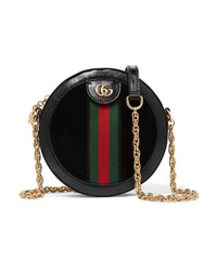 Gucci Ophidia Mini Patent Med Suede Shoulder Bag