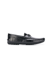 Emporio Armani Printed Leather Driving Shoes