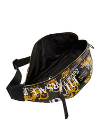 Versace Jeans Couture Yellow And Black Barocco Print Belt Bag