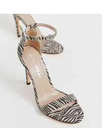 Miss Selfridge Barely There Sandal In Zebra Print