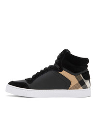 Burberry Black House Check Reeth High Top Sneakers