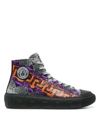 Versace Hi Top Calf Leather Trainers