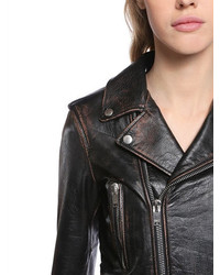 Saint Laurent Printed Distressed Nappa Leather Jacket