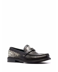 Moschino Logo Print Leather Loafers