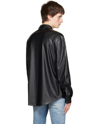 RtA Black Shay Faux Leather Shirt