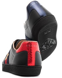 Gucci Ace Leather Web Detail Sneakers