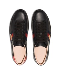 Gucci Ace Leather Web Detail Sneakers