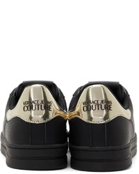 VERSACE JEANS COUTURE Black 88 V Emblem Court Sneakers