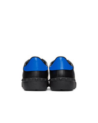 Valentino Black And Blue Garavani Vltn Open Sneakers