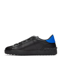 Valentino Garavani Black And Blue Vltn Open Sneakers