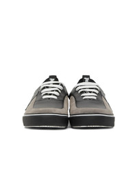 Palm Angels Black And Grey Palm Vulcanized Low Sneakers