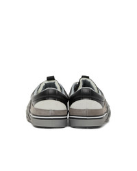 Palm Angels Black And Grey Palm Vulcanized Low Sneakers